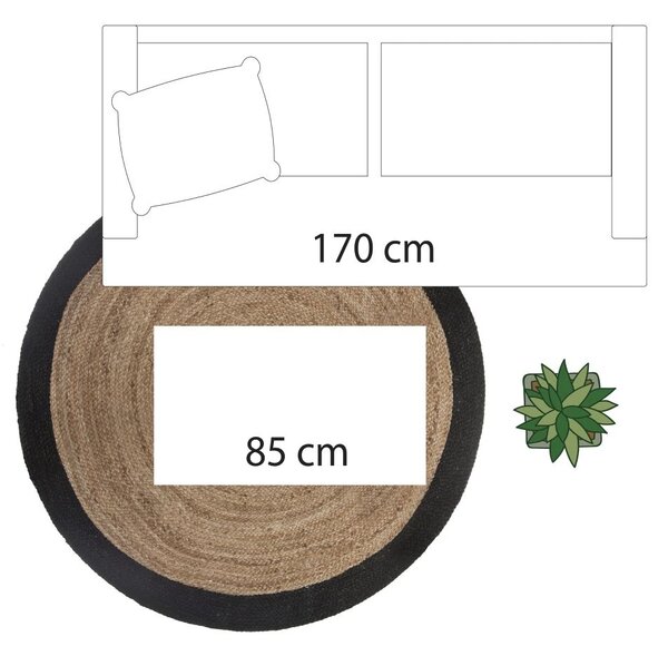 Koberec Isabelle, (fi) 120 cm, hnědá/černá