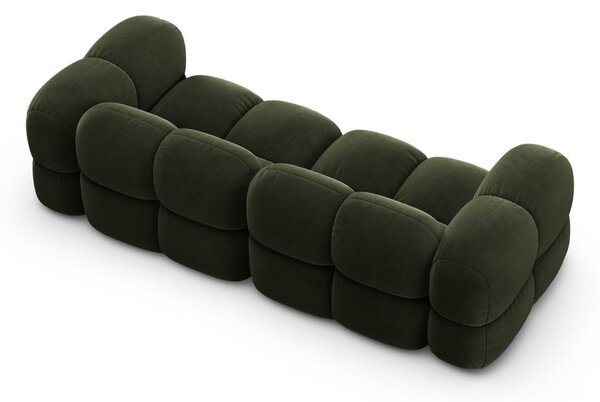 Zelená sametová pohovka 250 cm Loretto – Cosmopolitan Design