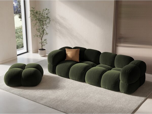 Zelená sametová pohovka 250 cm Loretto – Cosmopolitan Design