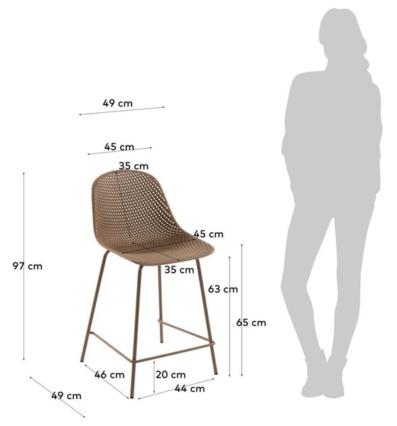 Béžová plastová barová židle Kave Home Quinby 65 cm
