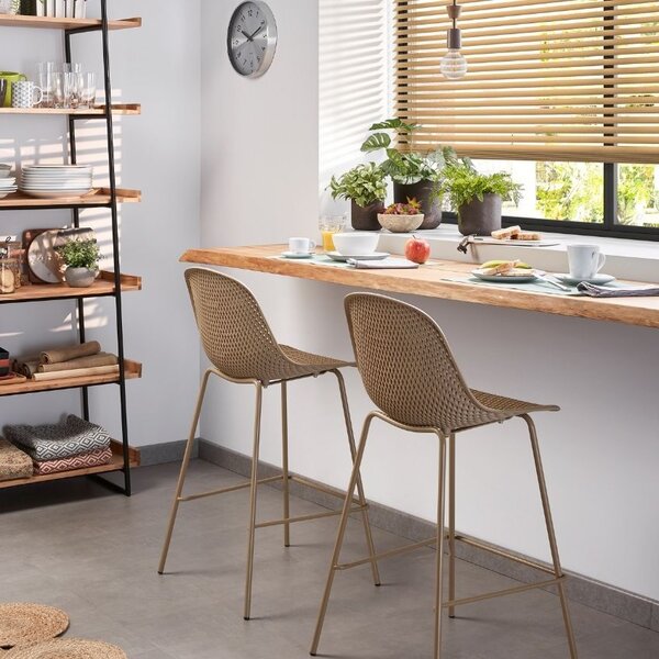 Béžová plastová barová židle Kave Home Quinby 65 cm