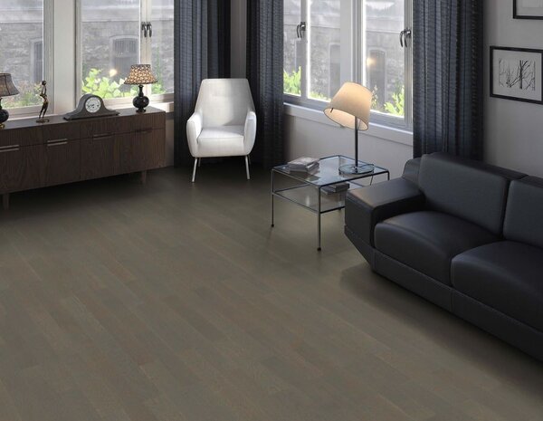 Dřevěná podlaha HARO, dub grafitově šedý Trend, vzor parketa Allegro