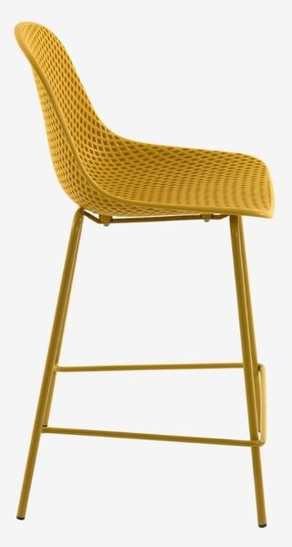 Žlutá plastová barová židle Kave Home Quinby 65 cm