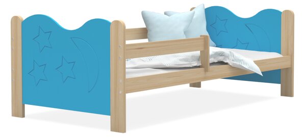 Dětská postel MICKEY P1 + matrace + rošt ZDARMA, 160x80, borovice/modrá