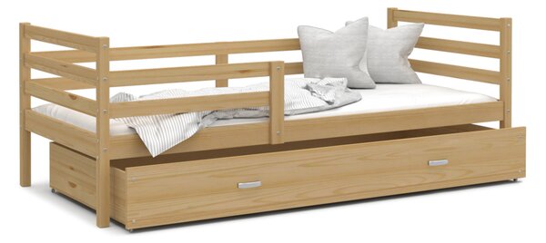 Dětská dřevěná postel RACEK P1 + matrace + rošt ZDARMA, masiv, 190x80, borovice
