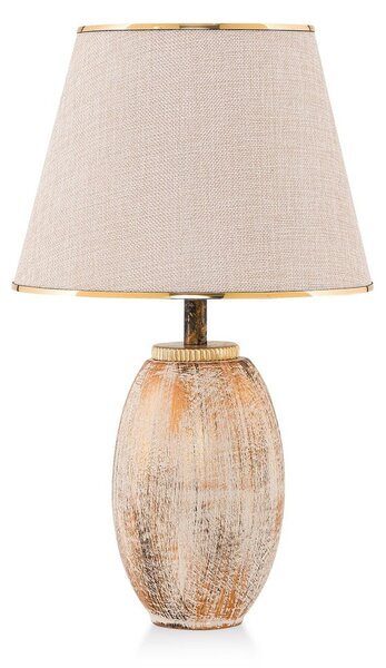 Krémová/ve zlaté barvě stolní lampa s textilním stínidlem (výška 50 cm) Yakamoz – Opviq lights