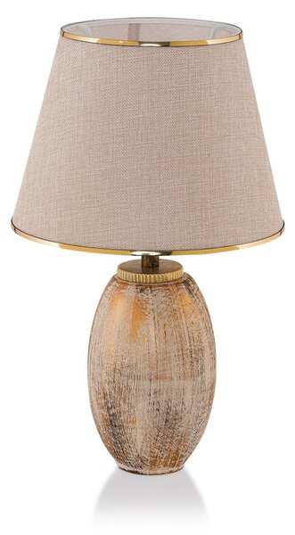 Krémová/ve zlaté barvě stolní lampa s textilním stínidlem (výška 50 cm) Yakamoz – Opviq lights