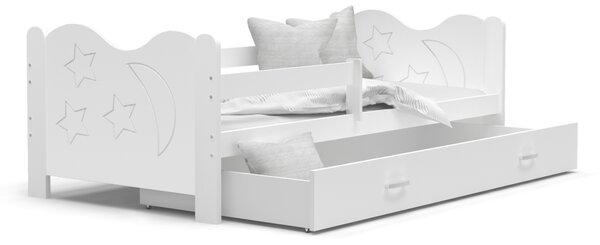 VÝPRODEJ Dětská postel MICKEY P1 COLOR + matrace + rošt ZDARMA, 160x80, bílá/bílá