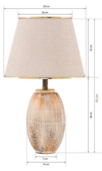 Krémová/ve zlaté barvě stolní lampa s textilním stínidlem (výška 50 cm) Yakamoz – Opviq lights