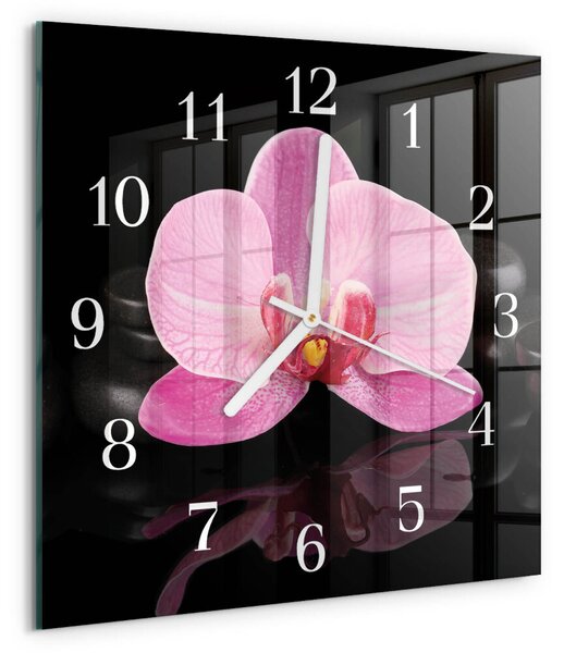 Skleněné hodiny Orchidej zskb-30x30-00082535