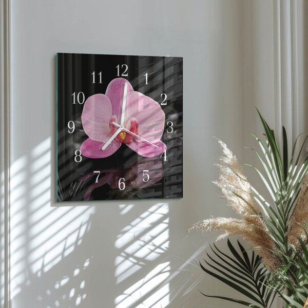 Skleněné hodiny Orchidej zskb-30x30-00082535