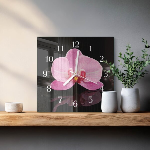 Skleněné hodiny Orchidej zskb-30x30-00082535