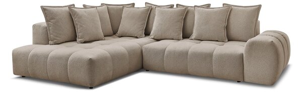 Taupe žinylková rozkládací/s úložným prostorem rohová pohovka (levý roh/do L) Everest – Bobochic Paris