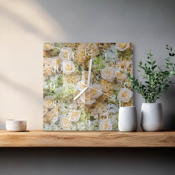 Skleněné hodiny Elegantní květiny zskb-30x30-00091800