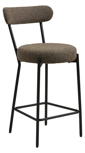 Hnědá čalouněná barová židle (výška sedáku 65 cm) Badalona – House Nordic