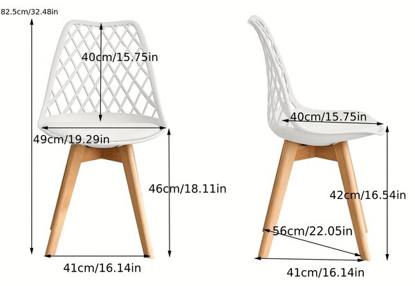 Jídelní židle – skandinávský design – umělá kůže (PU) – bukové nohy – bílá barva