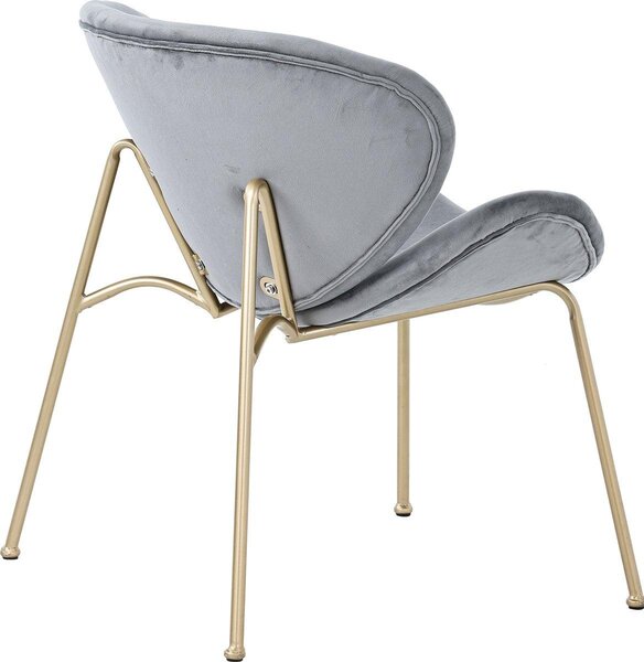 Sada dvou jídelních židlí – elegantní sametové židle – s zlatými kovovými nohami – a pohodlný design