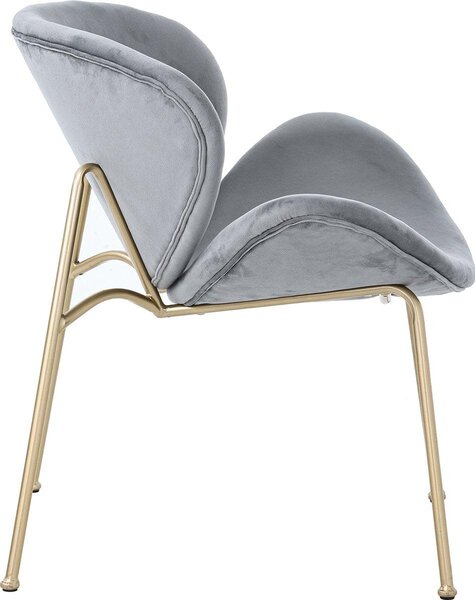 Sada dvou jídelních židlí – elegantní sametové židle – s zlatými kovovými nohami – a pohodlný design