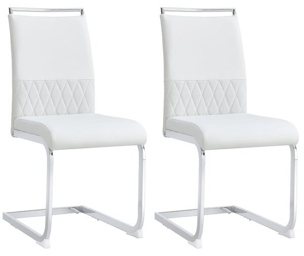 Sada dvou jídelních židlí, moderní design, pohodlné sedadlo, bílá barva