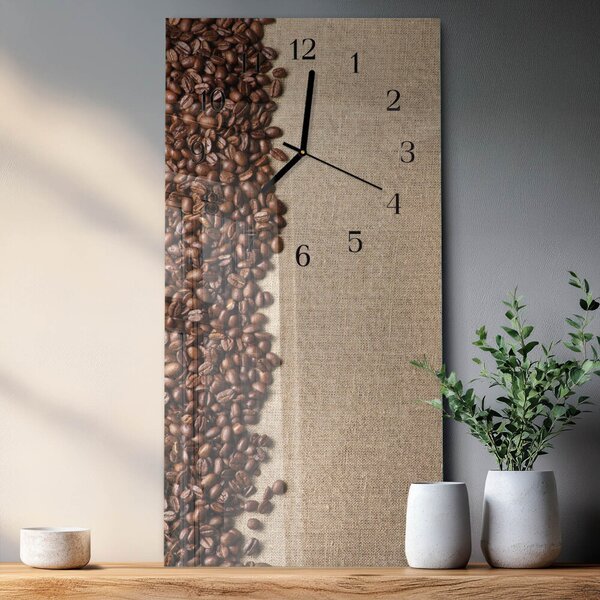 Skleněné hodiny vertikální Kávová zrna zsppc-30x60-00173597