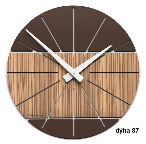Designové hodiny 10-029 natur CalleaDesign Benja 35cm (více variant dýhy) Dýha černý ořech - 85
