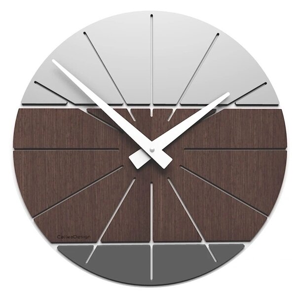 Designové hodiny 10-029 natur CalleaDesign Benja 35cm (více variant dýhy) Dýha černý ořech - 85