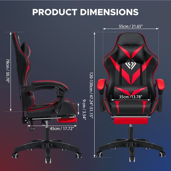 Herní židle - Židle pro hráče - Kancelářská židle - Počítačová židle - Relaxační křeslo pro hráče - Bílá, růžová - Ergonomický design
