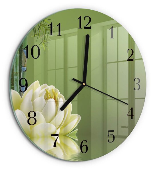 Skleněné nástěnné hodiny Lilie zsoc-fi30-00175863