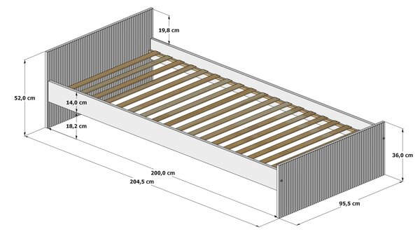 Dětská postel Loft Velikost postele: 160x80, Barevné provedení: Kašmír, Provedení postele: Bez šuplíku