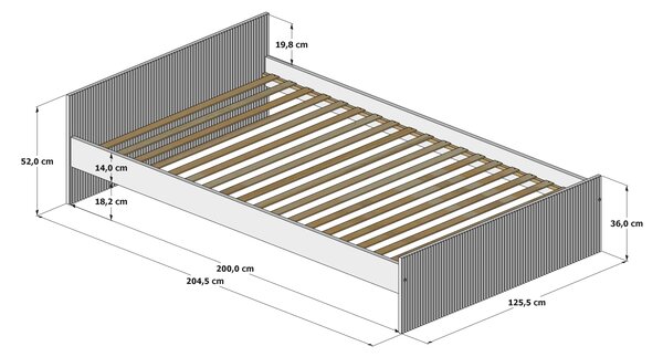 Dětská postel Loft Velikost postele: 160x80, Barevné provedení: Kašmír, Provedení postele: Bez šuplíku