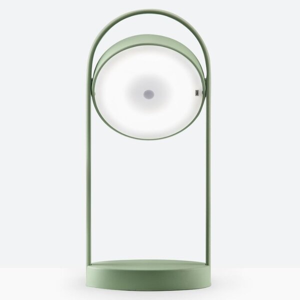 Pedrali Zelená kovová bezdrátová stolní LED lampa Giravolta 33 cm