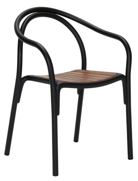 Pedrali Černá kovová zahradní židle Soul