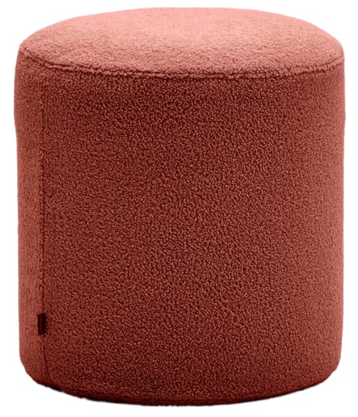 Terakotově červený bouclé taburet Kave Home Kaeli 43 cm