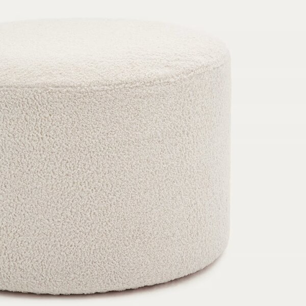 Béžový bouclé taburet Kave Home Kaeli 60 cm