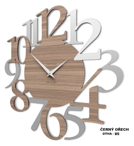 Designové hodiny 10-020n CalleaDesign Russel 45cm (více dekorů dýhy) Dýha tmavý dub - 83