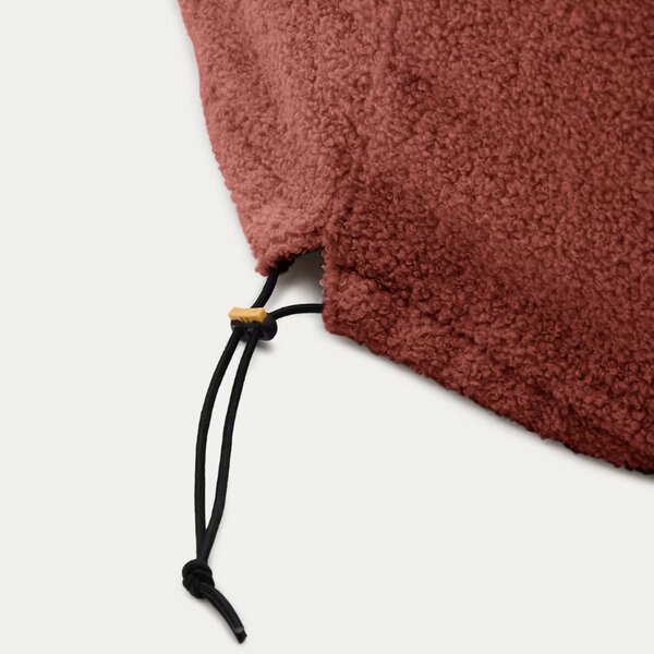 Terakotově červený bouclé taburet Kave Home Kaeli 43 cm