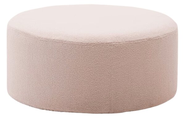 Růžový bouclé taburet Kave Home Kaeli 90 cm