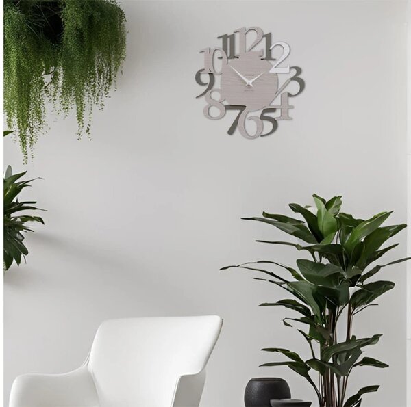 Designové hodiny 10-020n CalleaDesign Russel 45cm (více dekorů dýhy) Dýha tmavý dub - 83