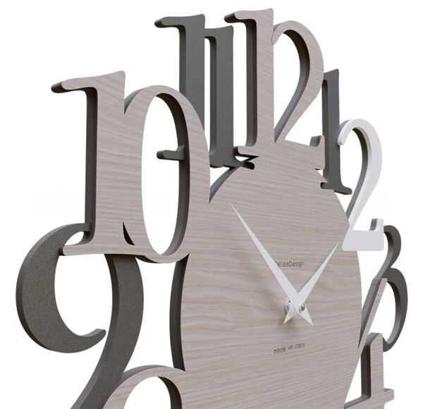 Designové hodiny 10-020n CalleaDesign Russel 45cm (více dekorů dýhy) Dýha tmavý dub - 83