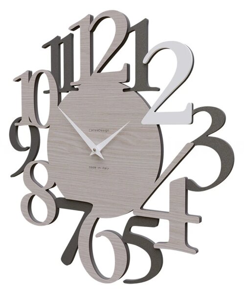 Designové hodiny 10-020n CalleaDesign Russel 45cm (více dekorů dýhy) Dýha tmavý dub - 83