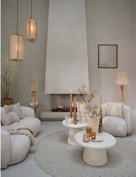 Bílý kulatý konferenční stolek ø 60 cm Kulona – Light & Living