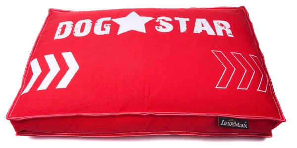 Lex & Max Luxusní potah na pelíšek pro psa Lex & Max Dog Star 75 x 50 cm | červený