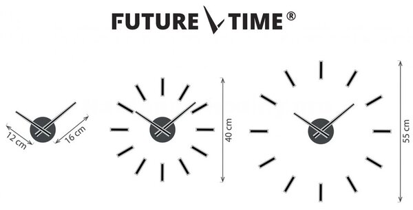 Designové nalepovací hodiny Future Time FT9400RD Modular red 40cm