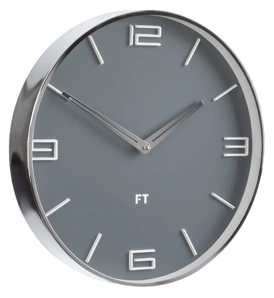 Designové nástěnné hodiny Future Time FT3010GY Flat grey 30cm