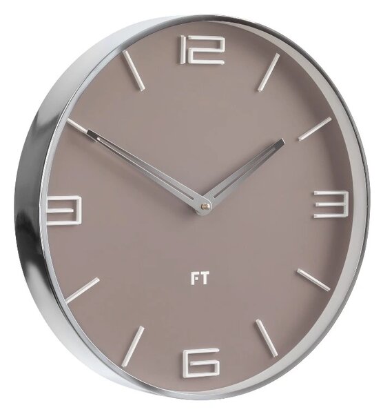 Designové nástěnné hodiny Future Time FT3010BR Flat caffé latte 30cm
