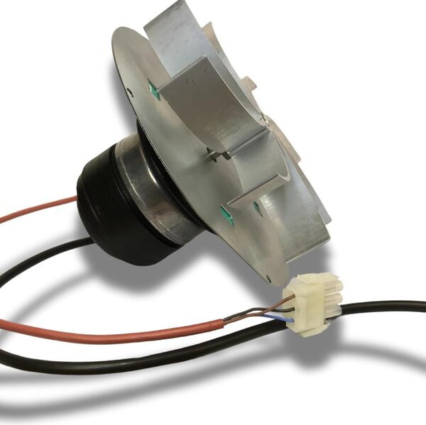 Sací ventilátor pro peletové kamna s motorem EcoFit 2RECA3, model FANDIS VFCA23, výška ventilátoru 25 mm, výkon 23/27 watt, průměr ventilátoru 150 mm