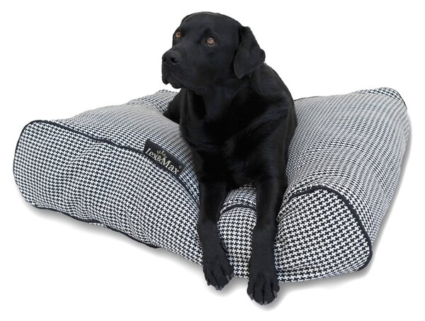 Lex & Max Luxusní potah na pelíšek pro psa Lex & Max Amalia 100 x 70 cm | béžovo-černý