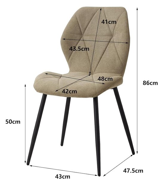 Sada čtyř jídelních židlí - Židle - Kuchyňská židle - Skandinávský minimalistický design - Zelená barva