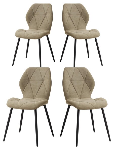 Sada čtyř jídelních židlí - Židle - Kuchyňská židle - Skandinávský minimalistický design - Zelená barva