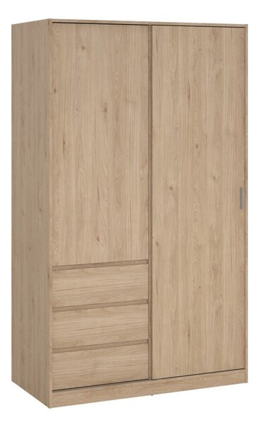 Šatní skříň v dekoru dubu s posuvnými dveřmi v přírodní barvě 119x200x60 cm Naia – Tvilum